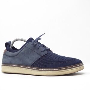 Johnston & Murphy Mens McGuffey Knit Saddle Sneakers Shoes 8.5M Navy Knit Nubuck